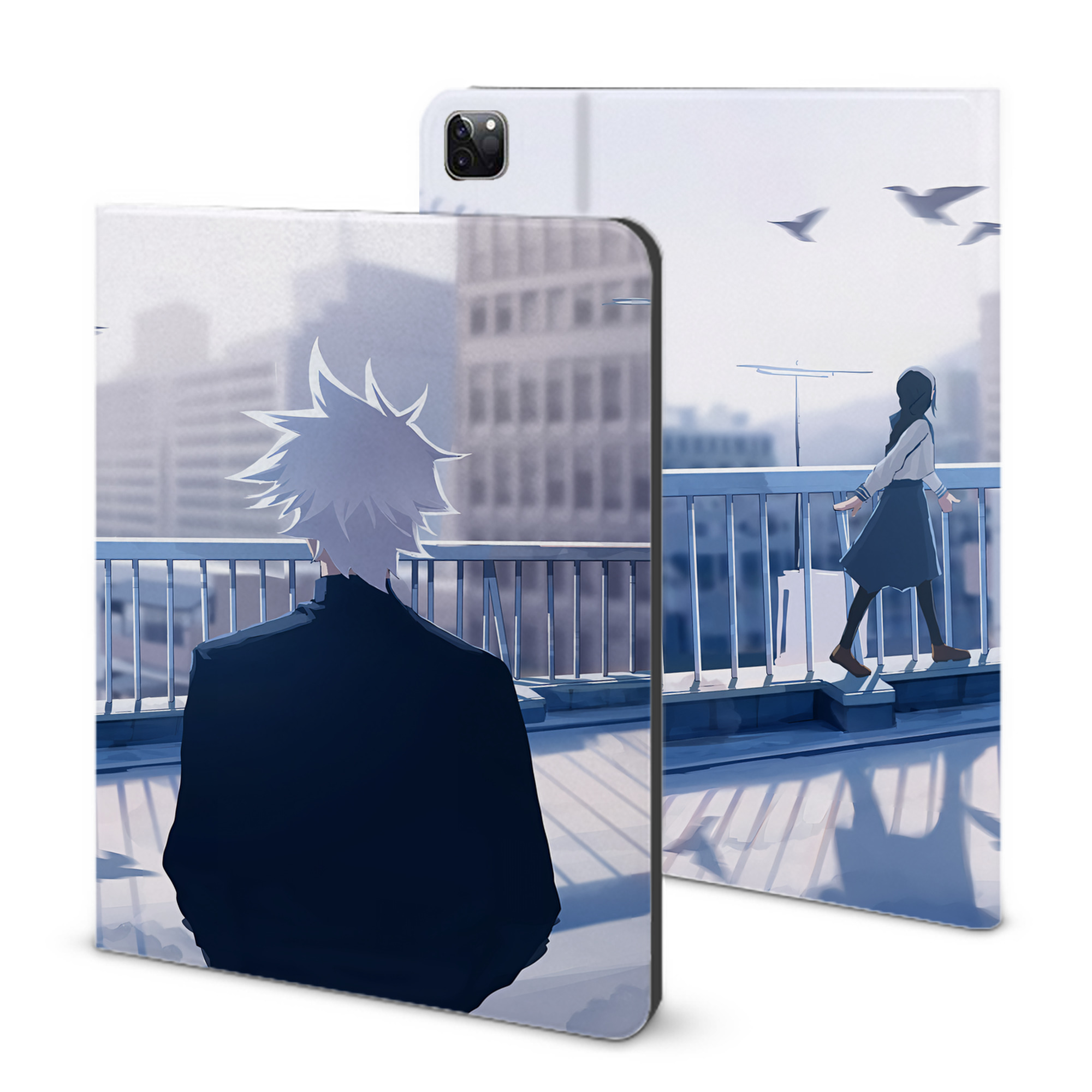 （画像用） 呪術廻戦 Jujutsu Kaisen IPad ケース ブック型 PUレザー TPU 耐衝撃 軽量 薄型 ペン収納なし 全面保護 IPad 各モデル対応